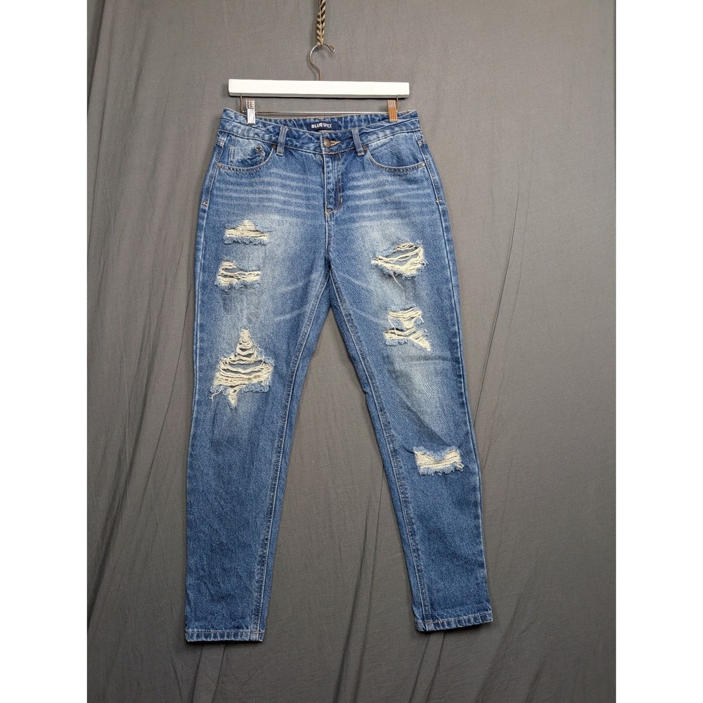 Blue Spice Women's Distressed Blue Denim Jeans Stretch Size 7